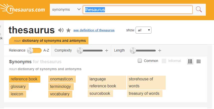 what is a thesaurus